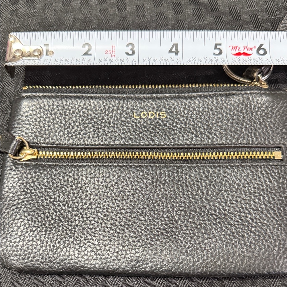 Lodis Black Pebbled Leather Pouch